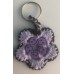 GEHAAKTE BLOEM hanger in LILA ZWART met smiley kralen